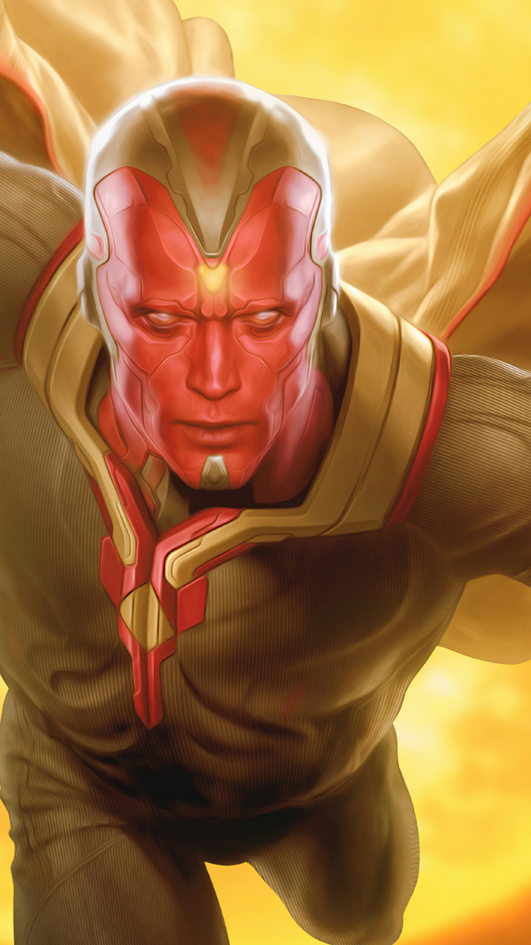 Обои видение, Ванда Maximoff, Железный человек, marvel, супергерой в разрешении 750x1334