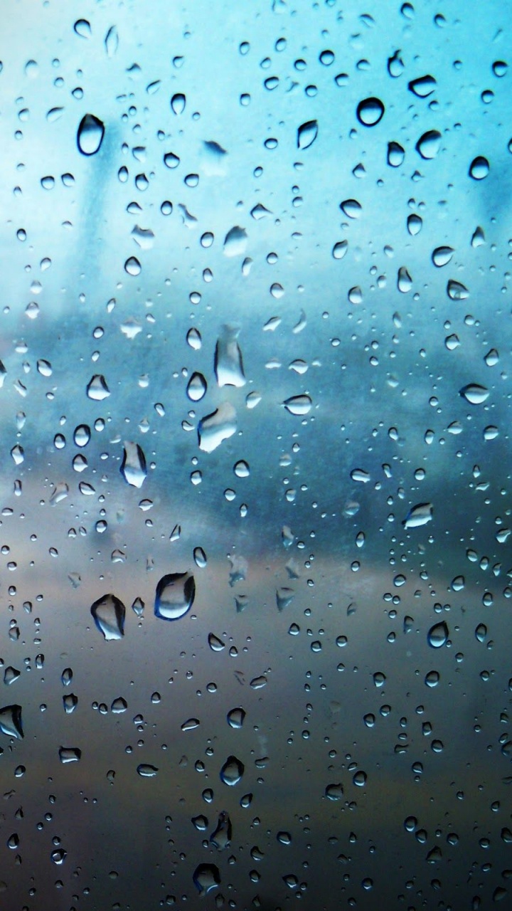 Обои вода, падение, синий, мелкий дождь, дождь в разрешении 720x1280