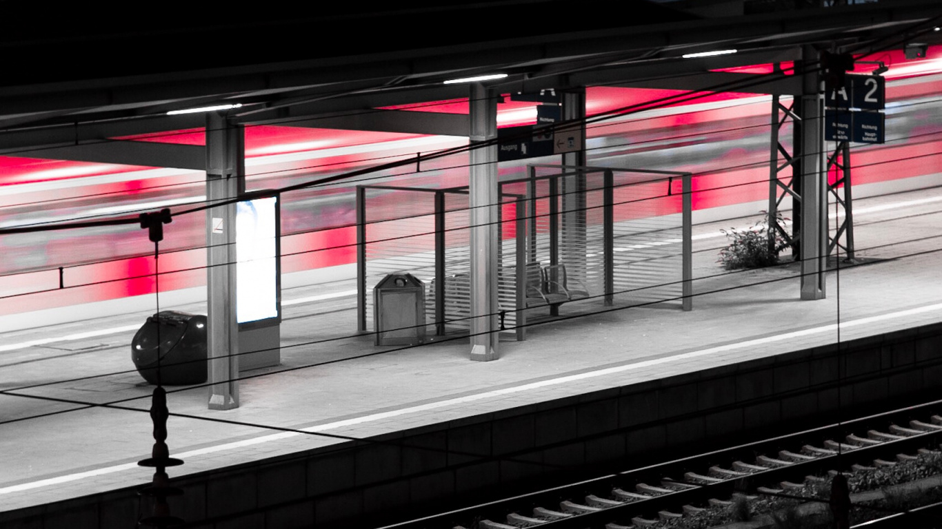 Обои железнодорожный вокзал, розовый, Чикаго, небо, городской район в разрешении 1366x768