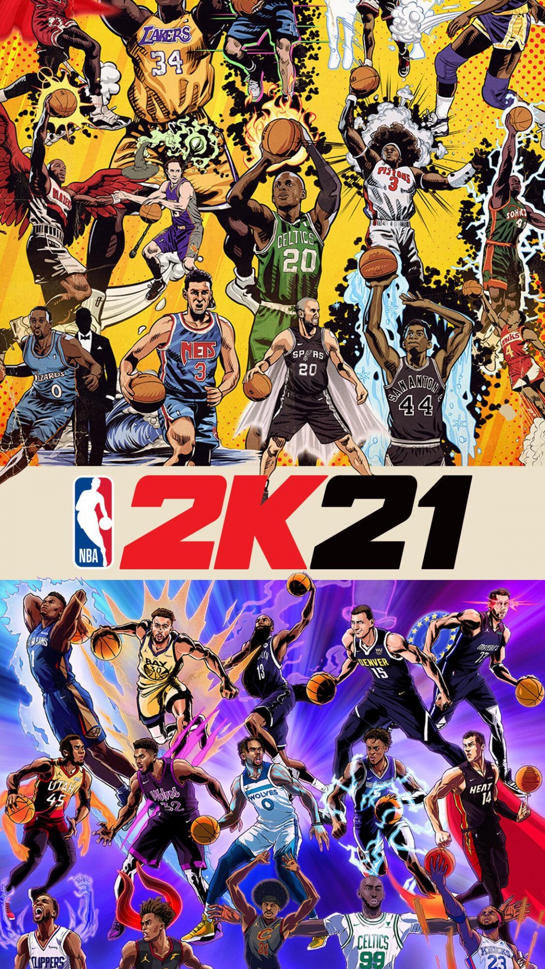 Обои фреска nba 2k21 возраст героев карты, нба 2к21, нба 2к22, NBA, герой в разрешении 1080x1920