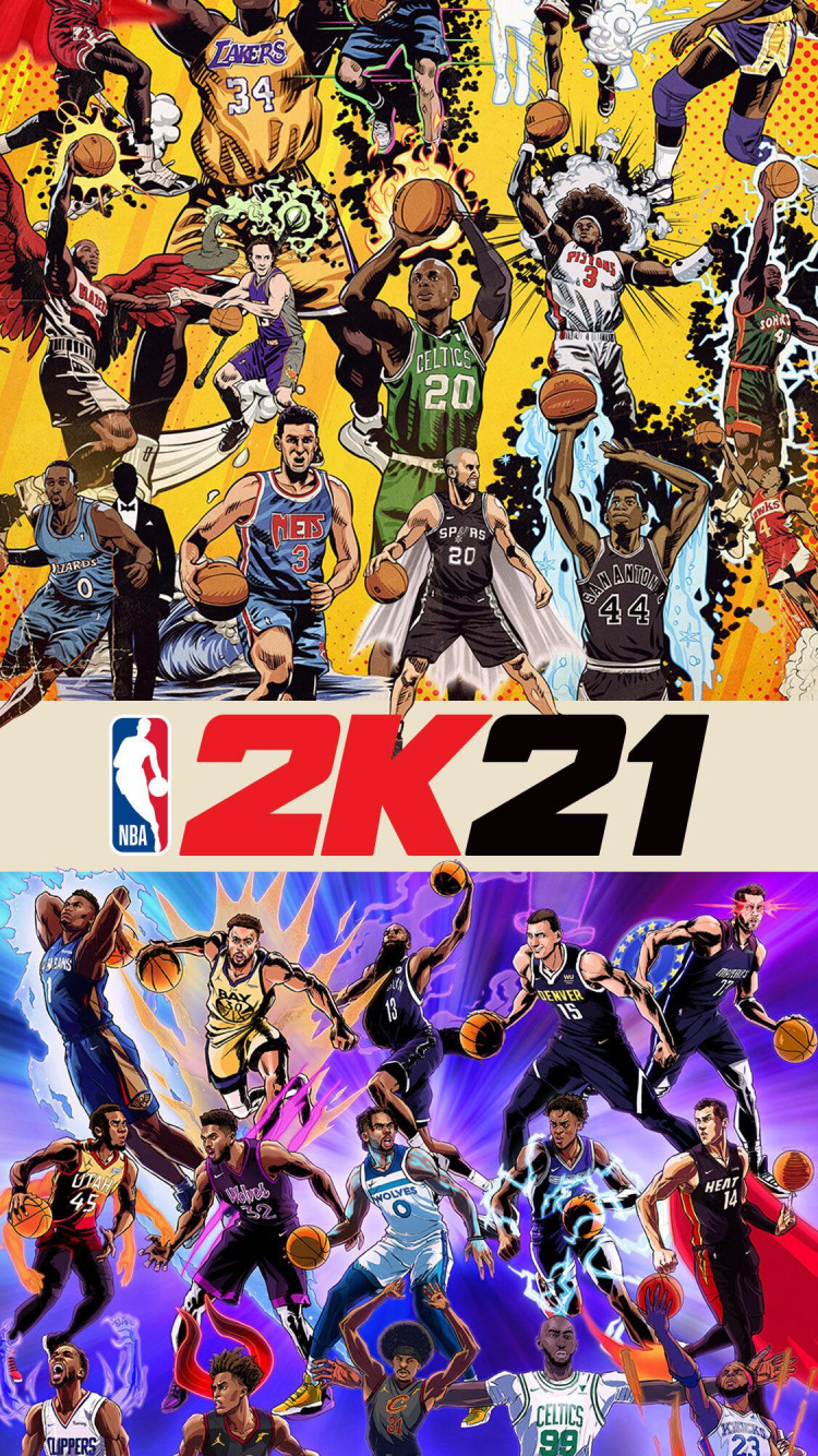 Обои фреска nba 2k21 возраст героев карты, нба 2к21, нба 2к22, NBA, герой в разрешении 750x1334
