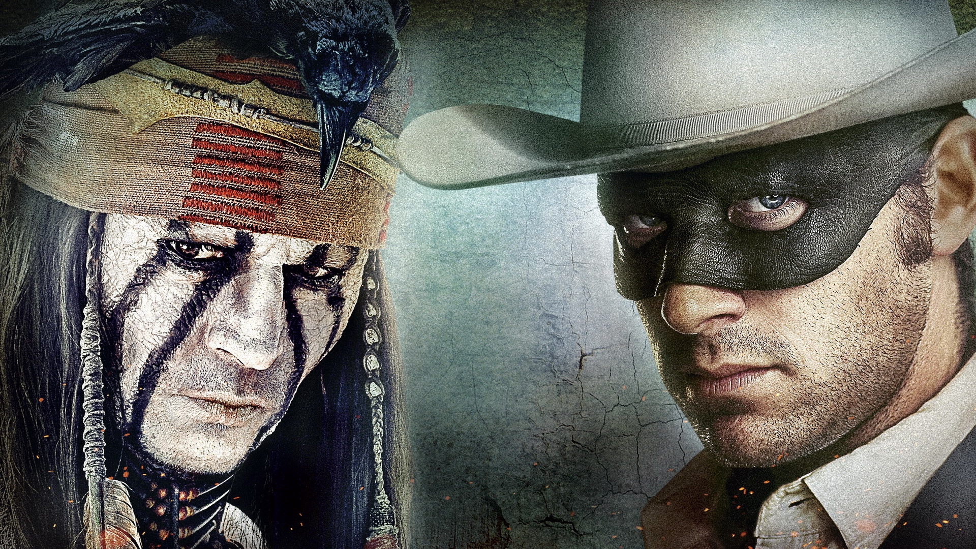 Обои одинокий рейнджер, Тонто, иллюстрация, арт, Джонни Депп в разрешении 1920x1080