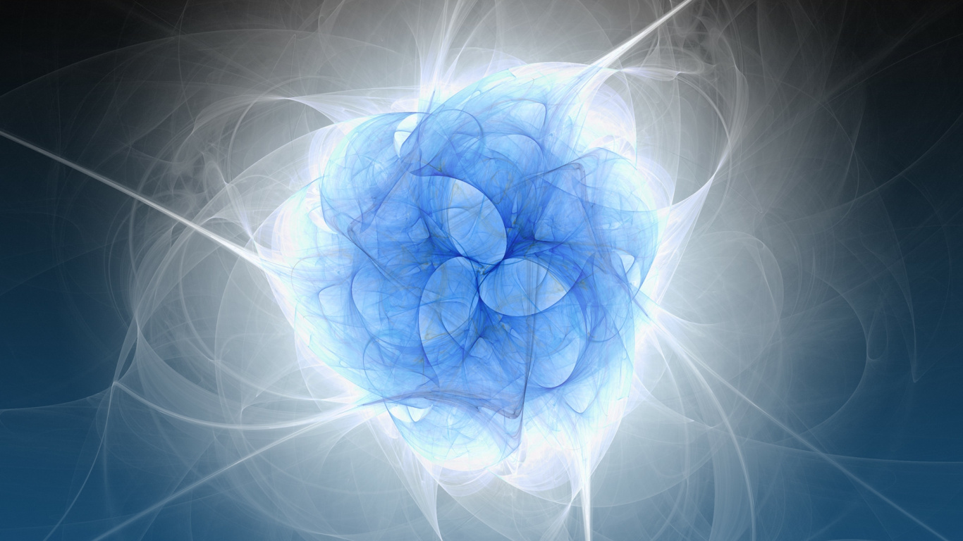 Обои синий, электрик, фрактальное искусство, свет, компьютер в разрешении 1366x768