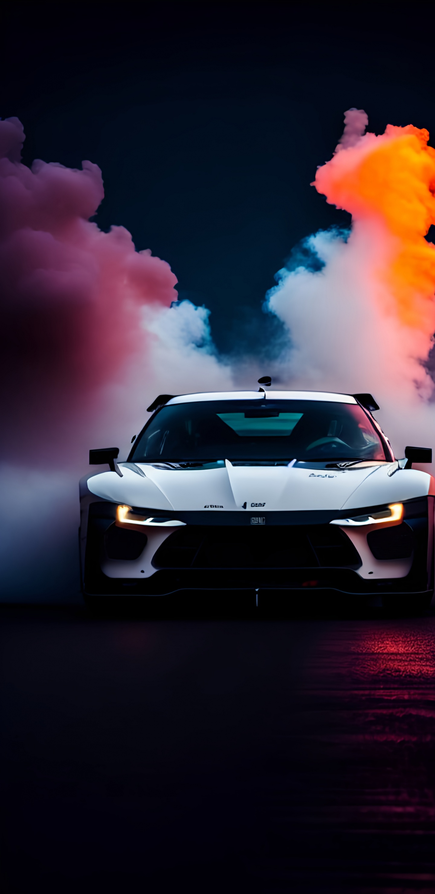 Обои легковые автомобили, суперкар, автомобильное освещение, капюшон, шина в разрешении 1440x2960