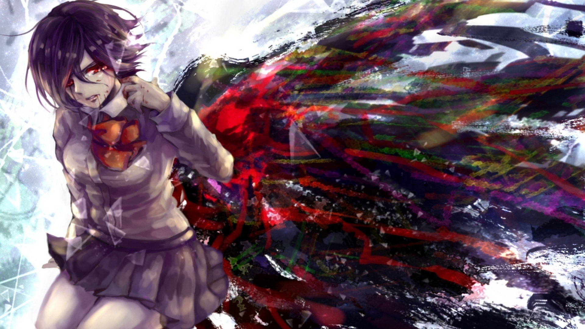 Обои одной Кирисима, Кен kaneki, Токио вурдалак, Хикари Кирисима, аниме в разрешении 1920x1080