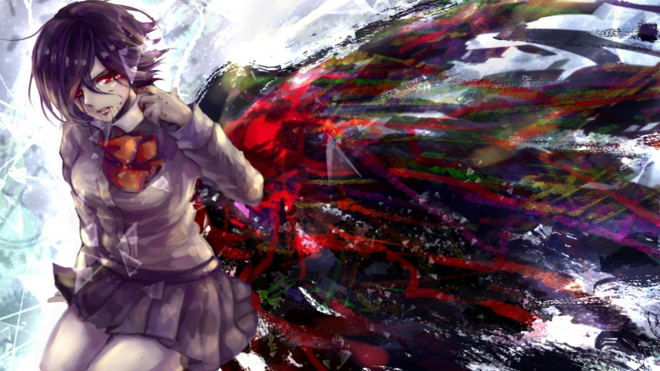 Обои одной Кирисима, Кен kaneki, Токио вурдалак, Хикари Кирисима, аниме в разрешении 2560x1440