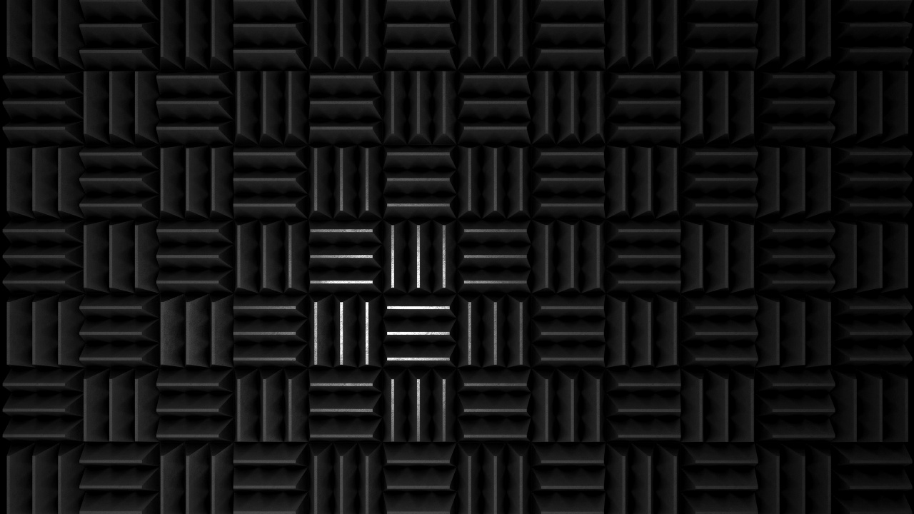 Обои черный и белый, монохромный, черный, узор, симметрия в разрешении 1280x720