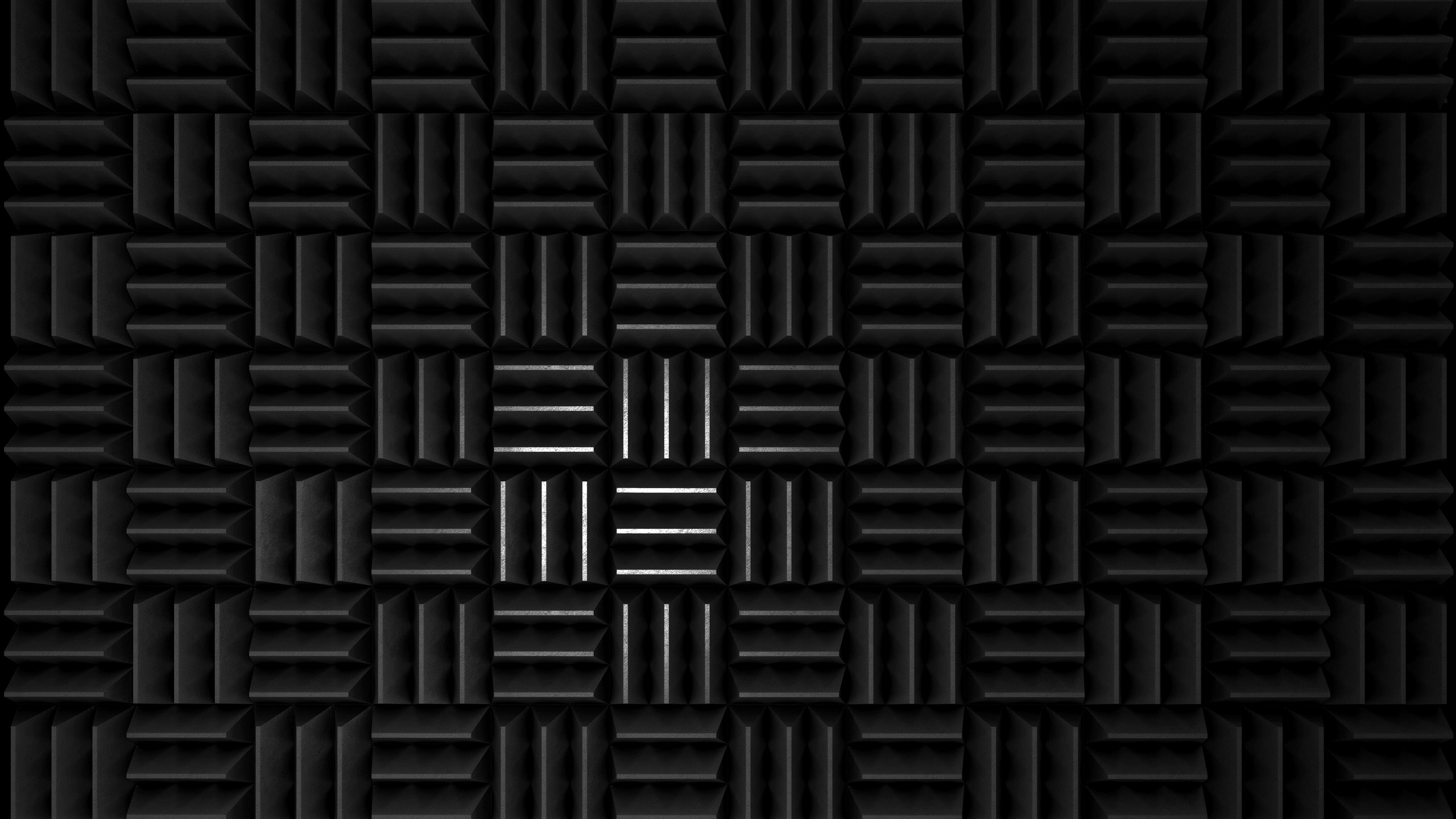 Обои черный и белый, монохромный, черный, узор, симметрия в разрешении 2560x1440