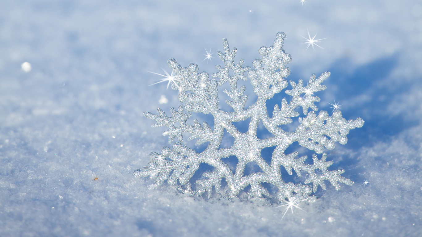 Обои зима, мороз, Снежинка, замораживание, снег в разрешении 1366x768