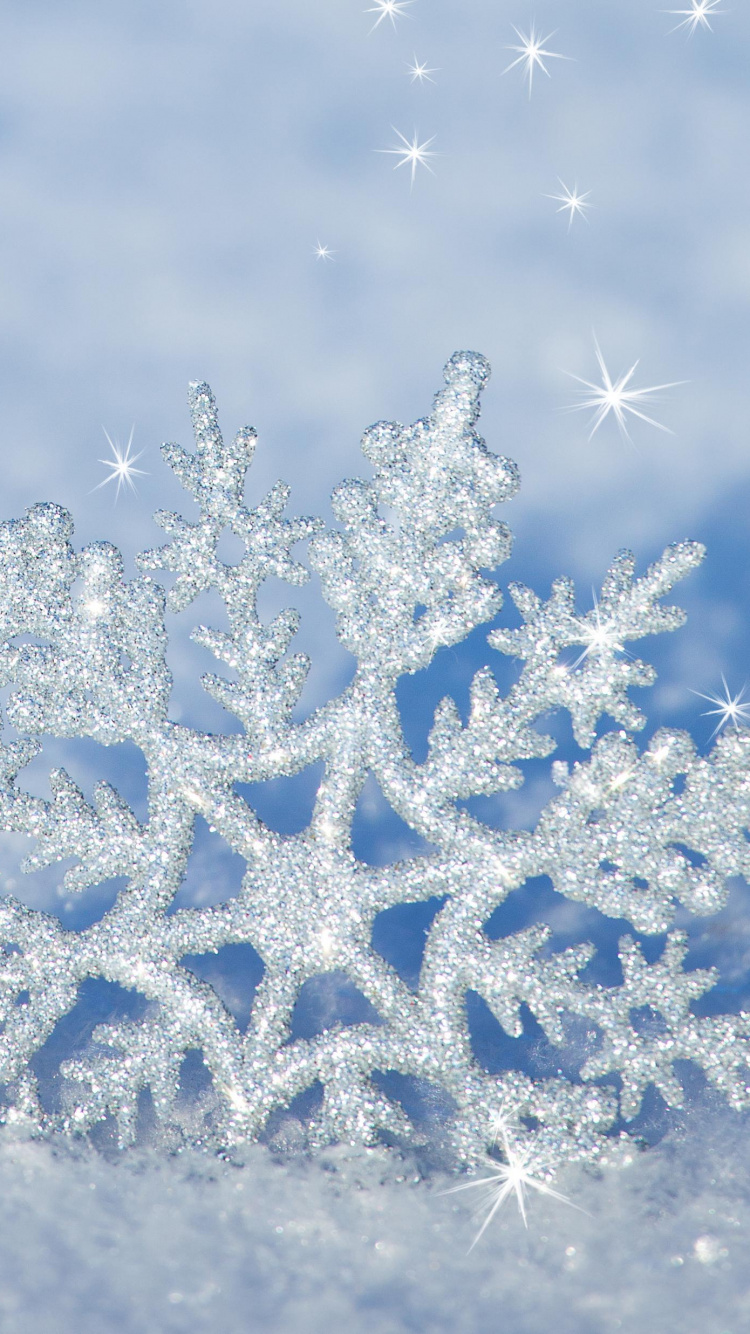 Обои зима, мороз, Снежинка, замораживание, снег в разрешении 750x1334