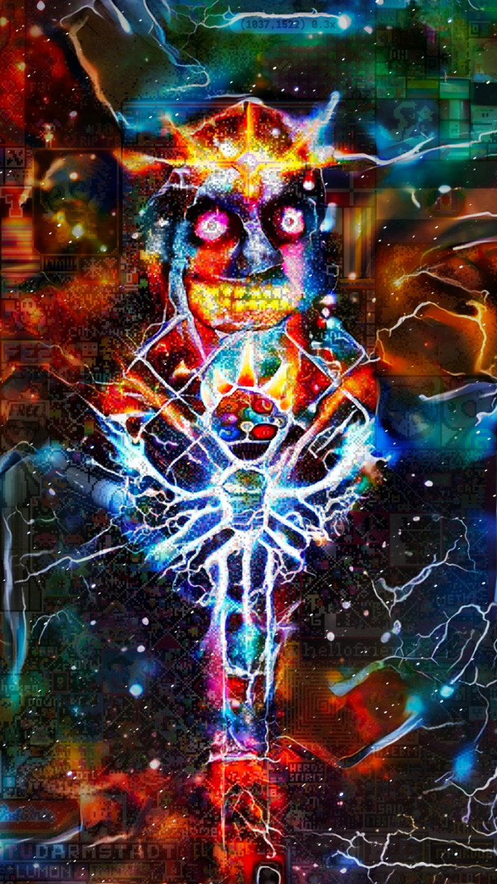 Обои арт, психоделическое искусство, художественная краска, окно, дерево в разрешении 720x1280