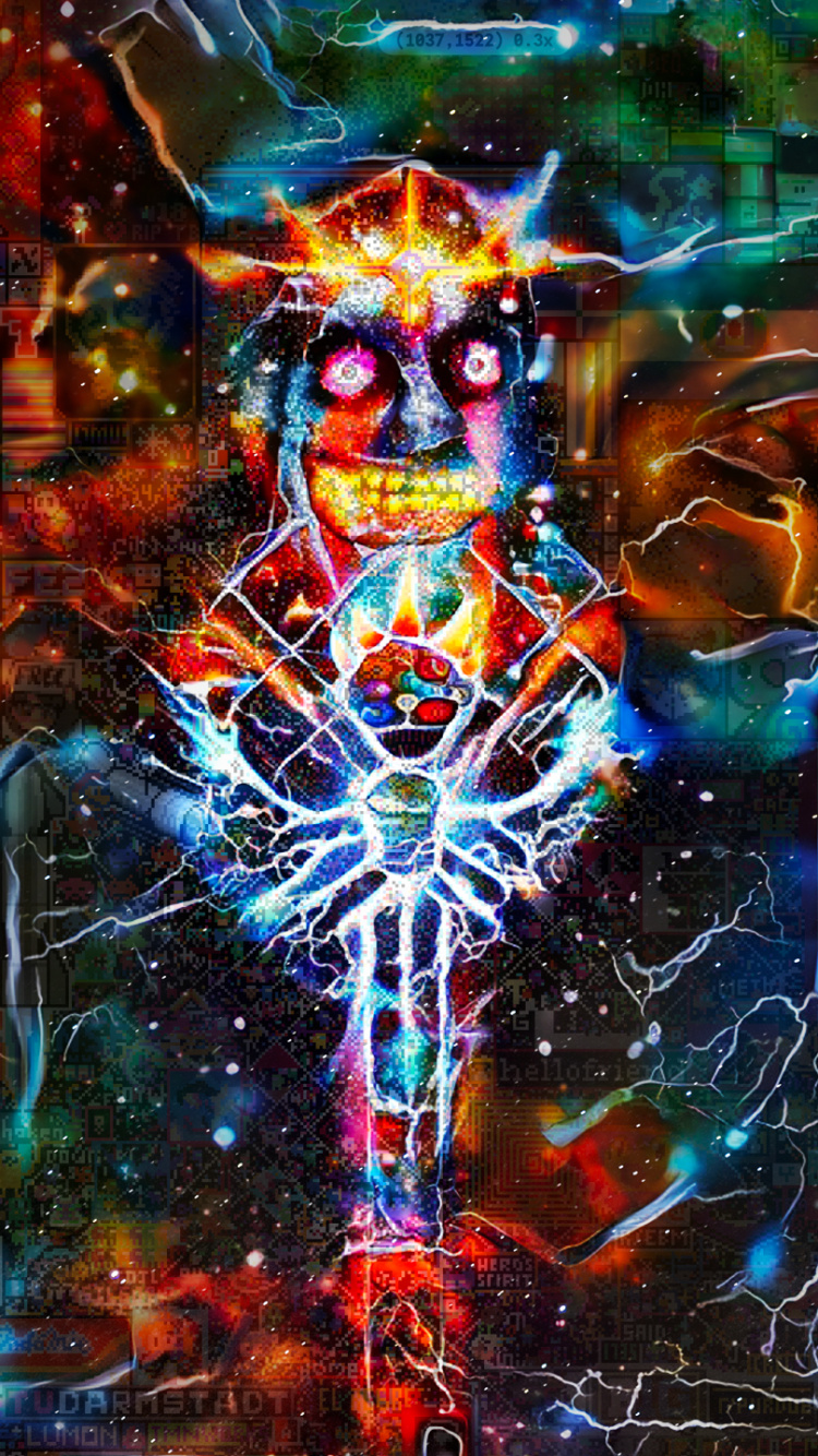 Обои арт, психоделическое искусство, художественная краска, окно, дерево в разрешении 750x1334