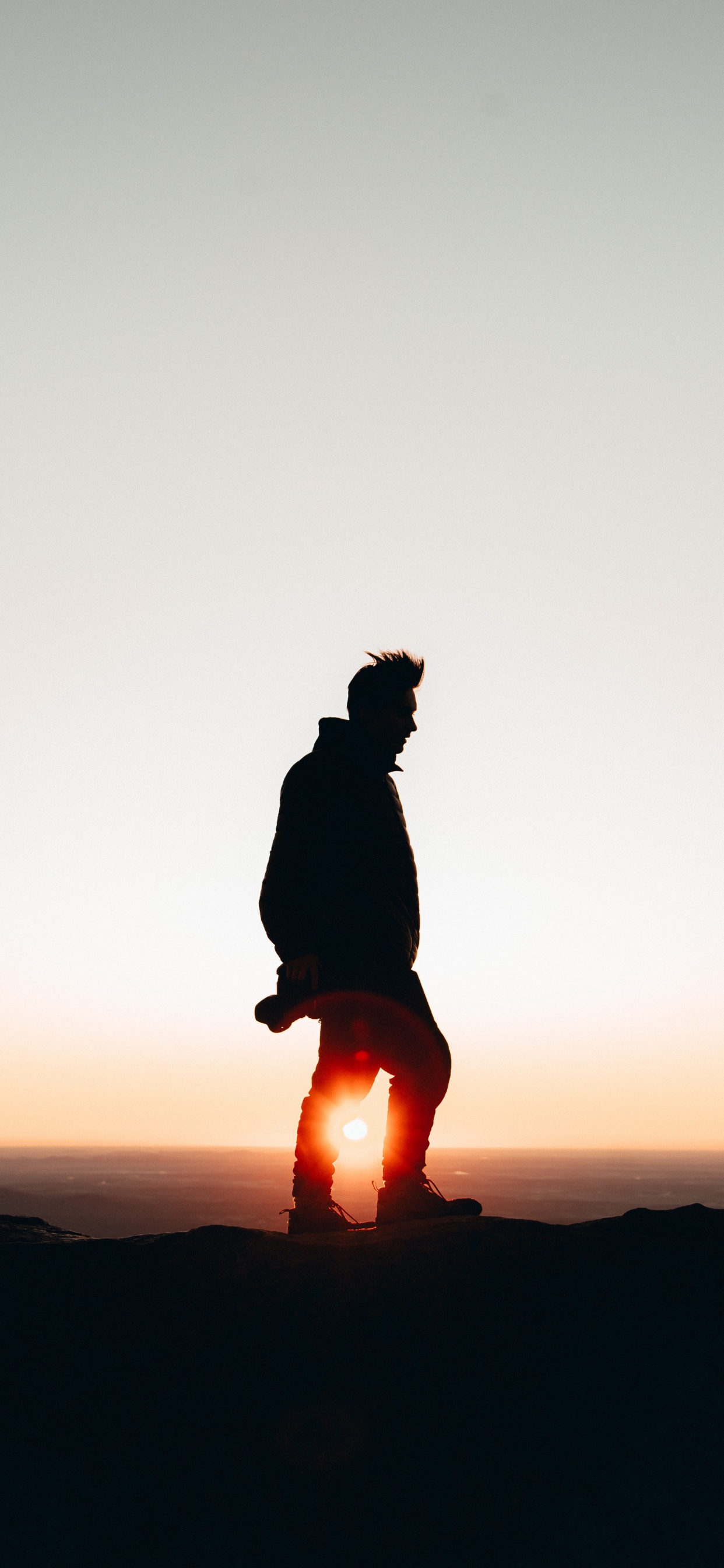 Обои утро, природа, темнота, ночь, силуэт в разрешении 1242x2688