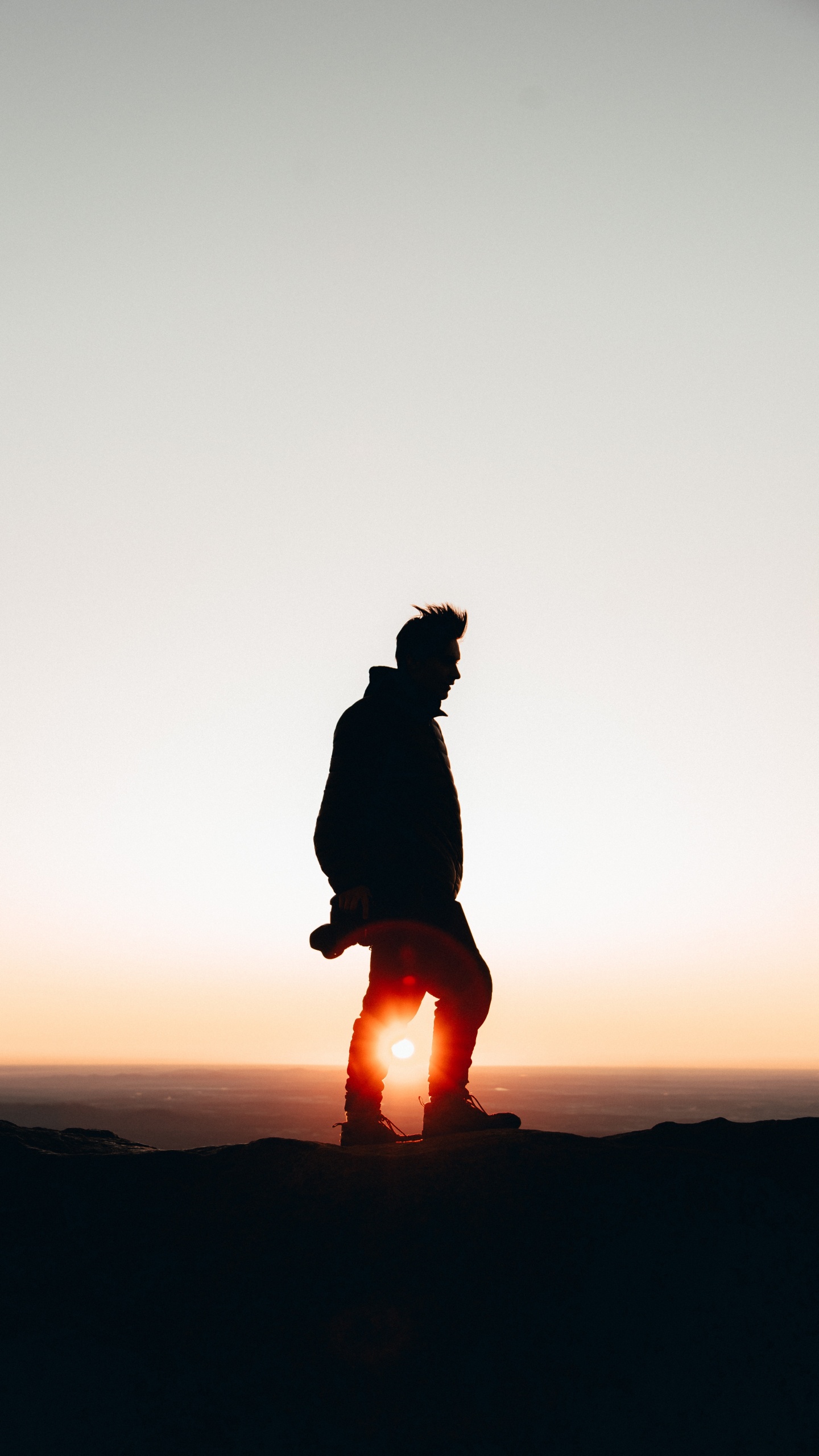 Обои утро, природа, темнота, ночь, силуэт в разрешении 1440x2560