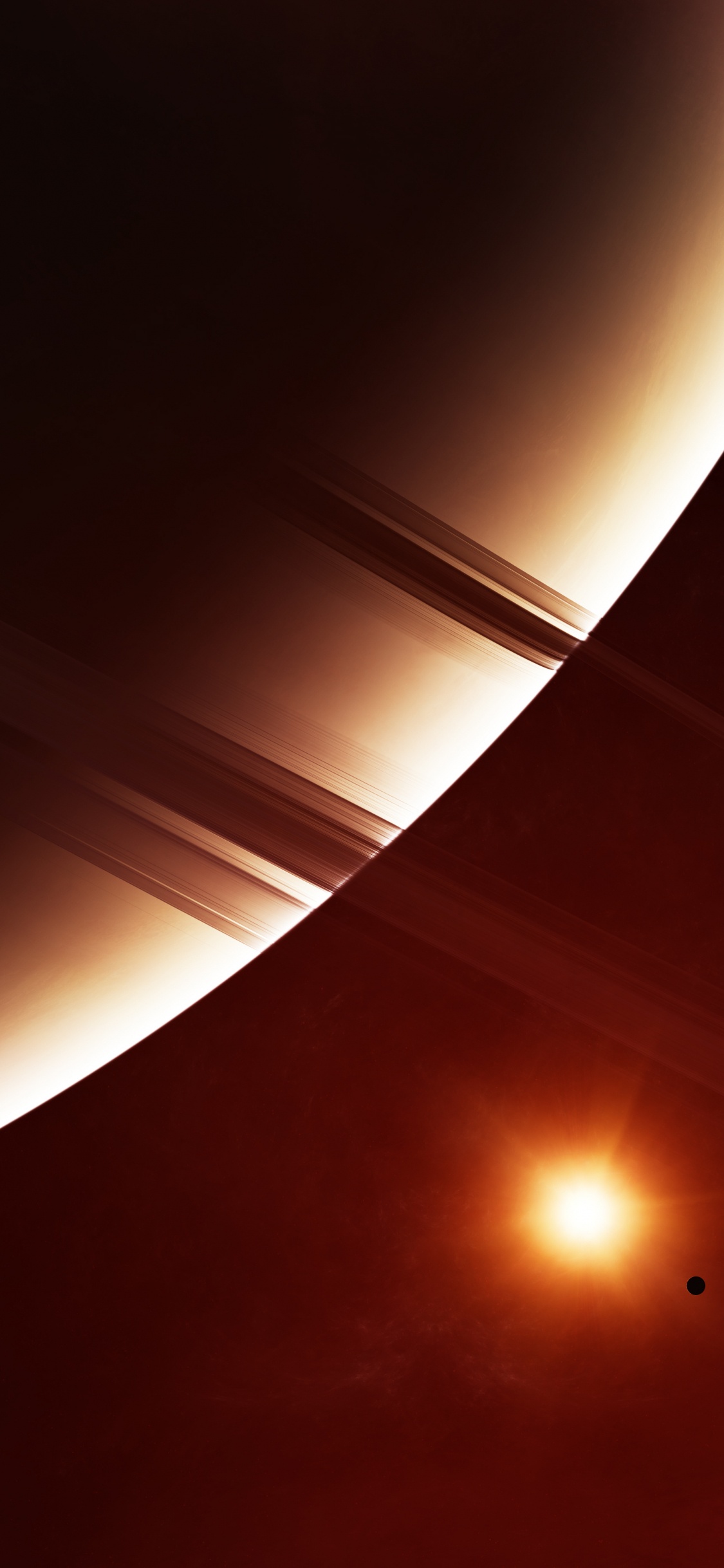 Обои атмосфера, планета, система колец, астрономический объект, Апельсин в разрешении 1125x2436