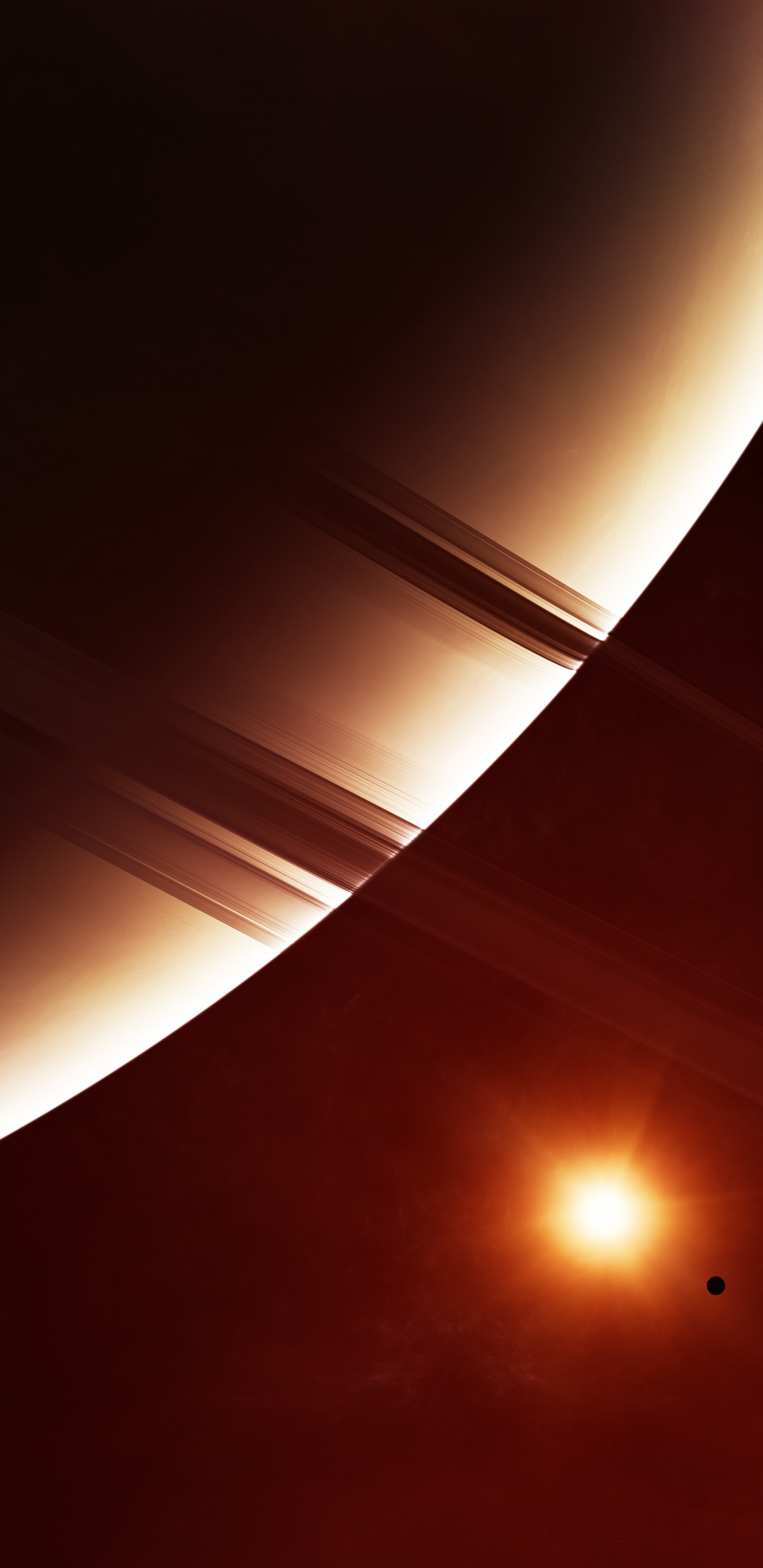 Обои атмосфера, планета, система колец, астрономический объект, Апельсин в разрешении 1440x2960