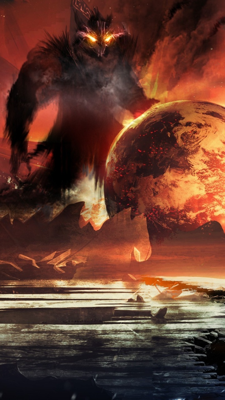 Обои земля, арт, цифровое искусство, фэнтези, планета в разрешении 720x1280