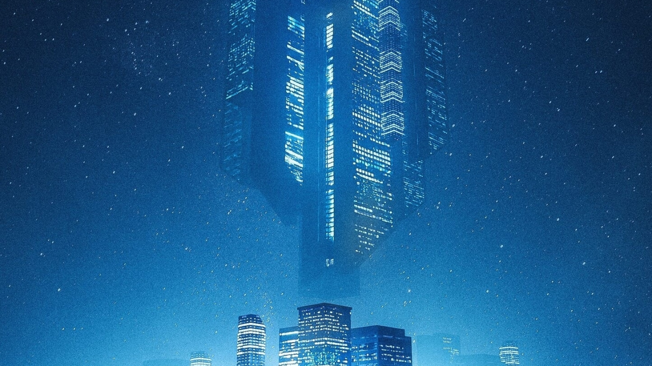 Обои синий, вода, небоскреб, атмосфера, здание в разрешении 1280x720