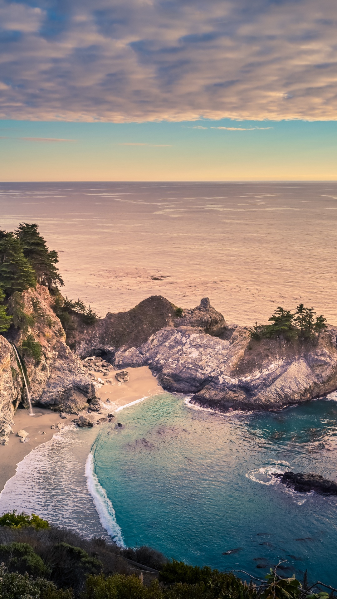Обои Big Sur, вода, облако, гидроресурсы, растение в разрешении 1080x1920