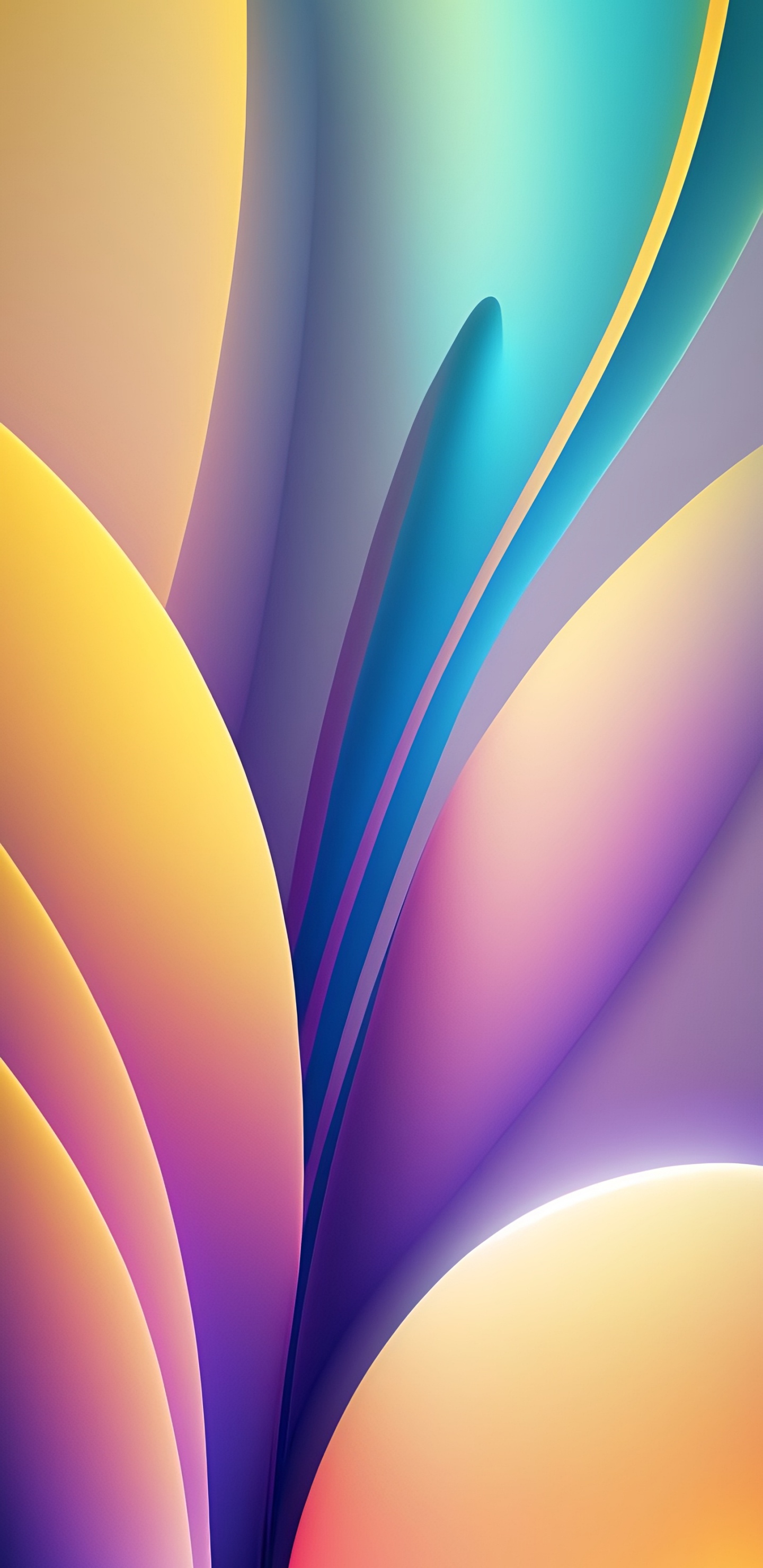 Обои крупный план, фрактальное искусство, свет, лазурный, пурпур в разрешении 1440x2960