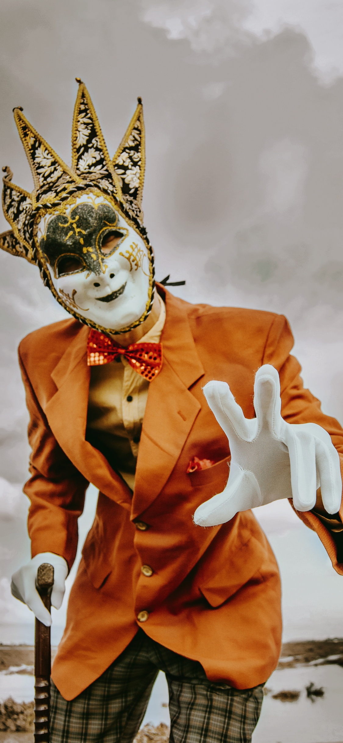 Обои иллюстрация, костюм, клоун, головной убор, арт в разрешении 1125x2436