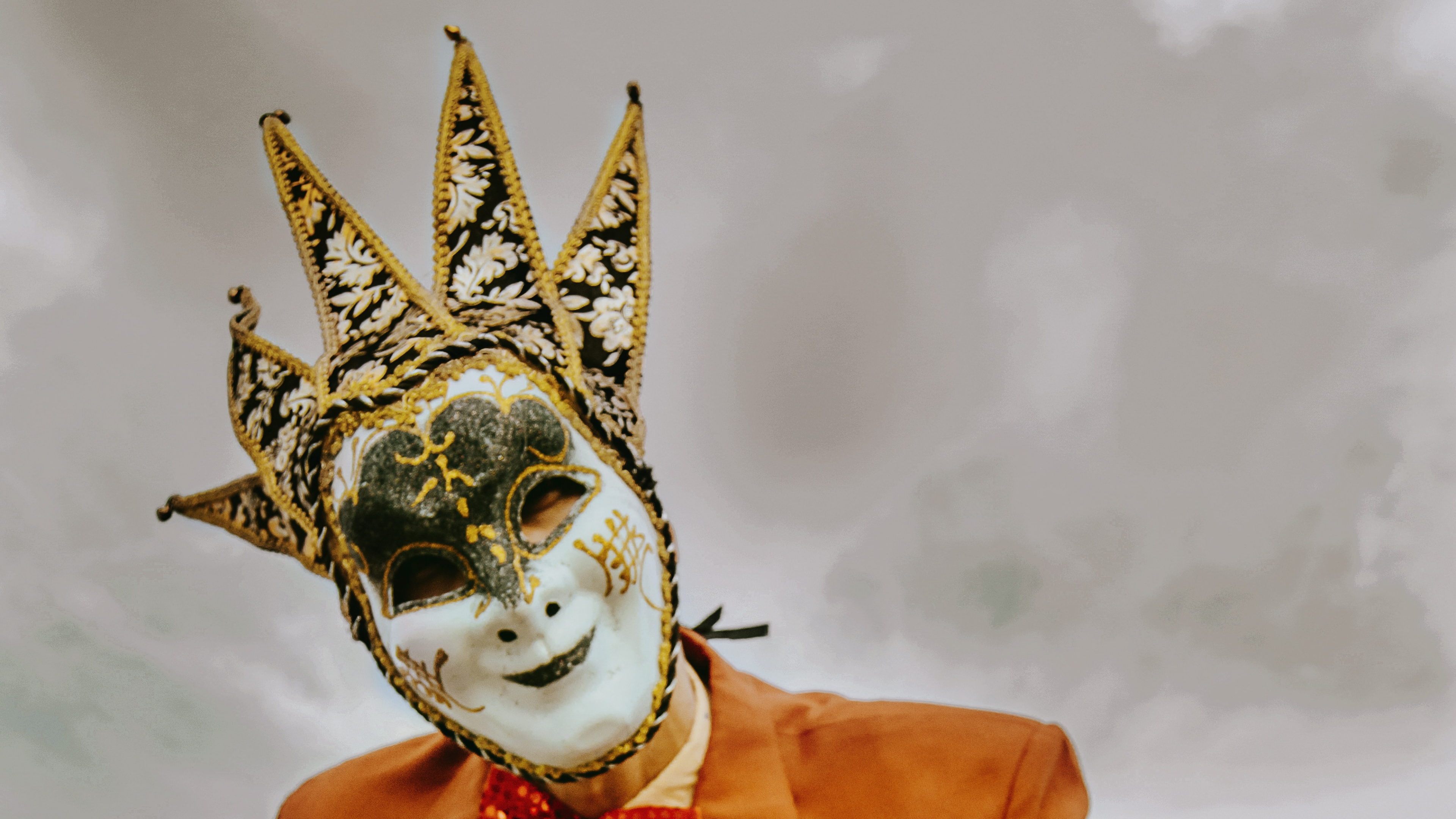 Обои иллюстрация, костюм, клоун, головной убор, арт в разрешении 3840x2160