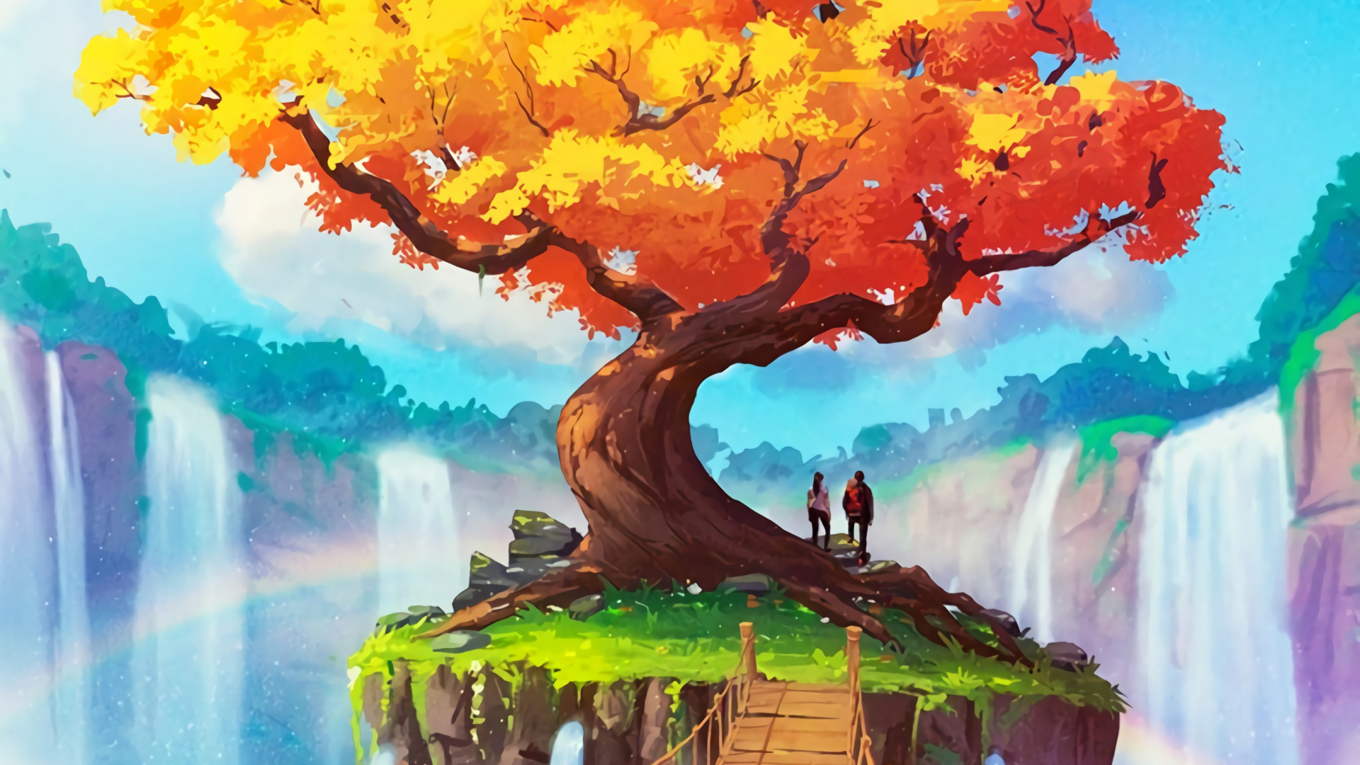 Обои арт, облако, мир, экорегион, зеленый в разрешении 1920x1080