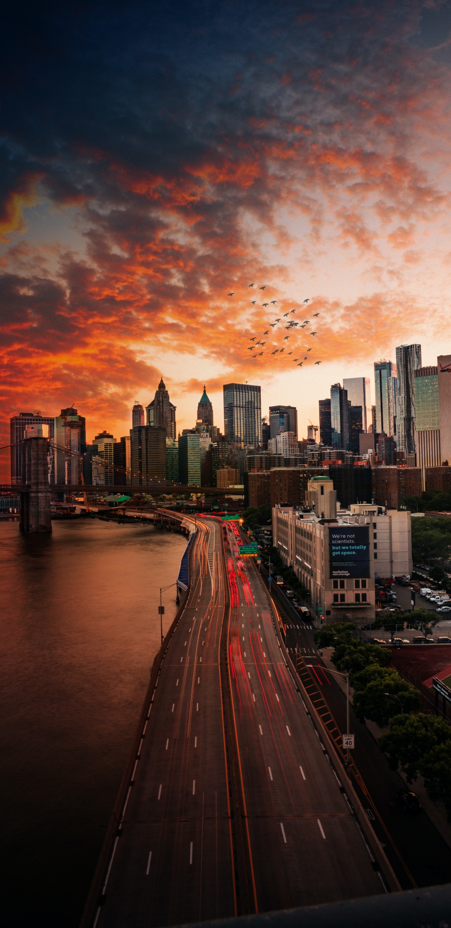 Обои Эмпайр Стейт Билдинг, Всемирный торговый центр 1, Крайслер-Билдинг, небоскреб, здание в разрешении 1440x2960