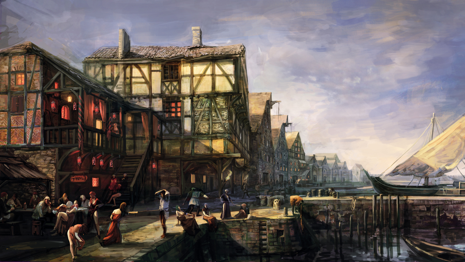 Обои арт, иллюстрация, cd projekt, живопись, приключенческая игра в разрешении 1920x1080