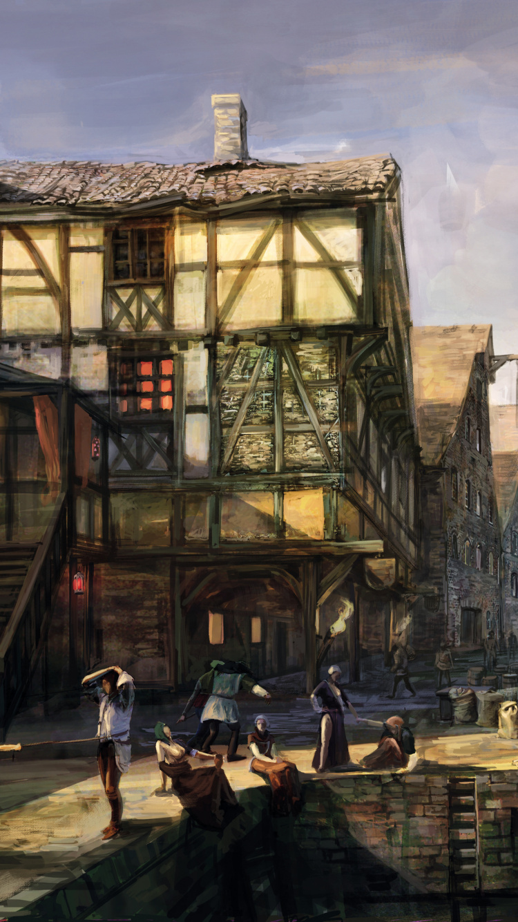 Обои арт, иллюстрация, cd projekt, живопись, приключенческая игра в разрешении 750x1334