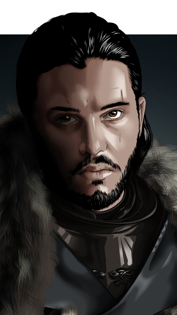 Обои Джон Сноу, Игра престолов, Арья Старк, дейенерис таргариен, мех в разрешении 750x1334