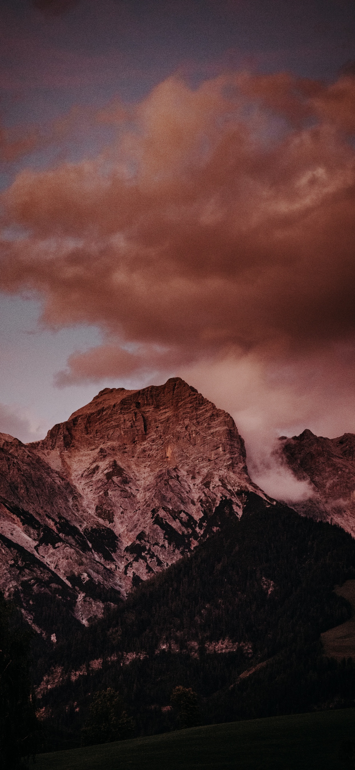 Обои гора, горный рельеф, восход солнца, Мария-Альм, природа в разрешении 1242x2688