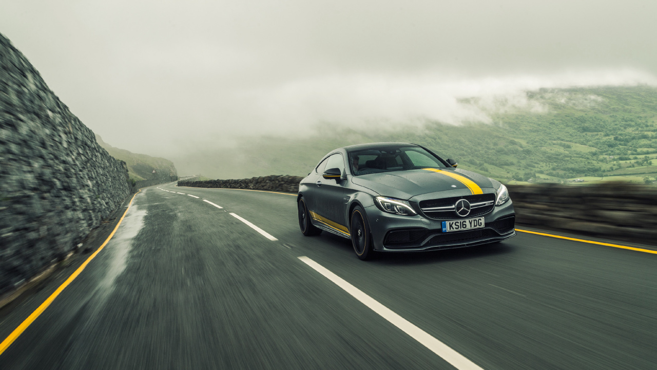 Обои авто, дорога, семейный автомобиль, автомобиль среднего размера, mercedes benz sls amg в разрешении 1280x720