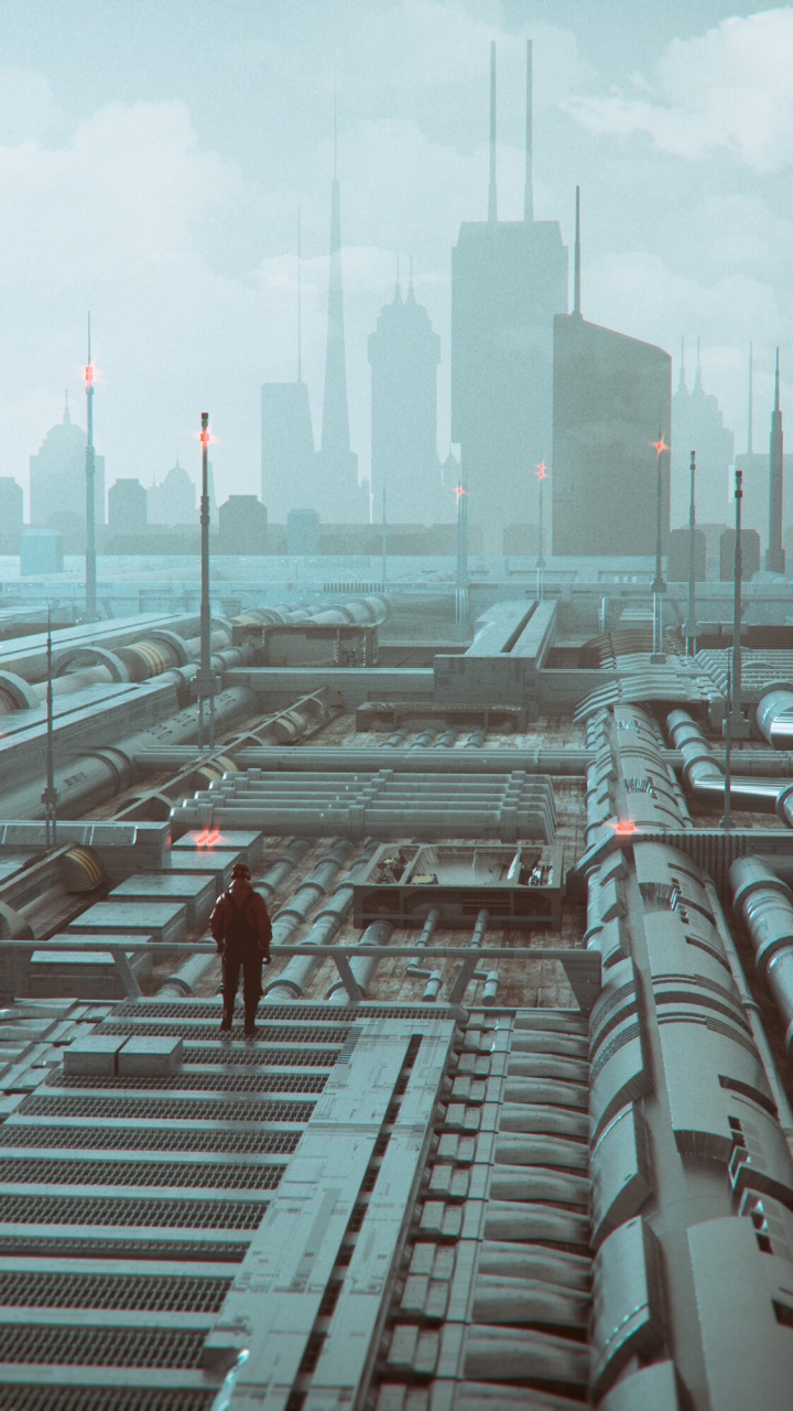 Обои город, городской район, артист, концепт арт, Империи Внутрь в разрешении 720x1280