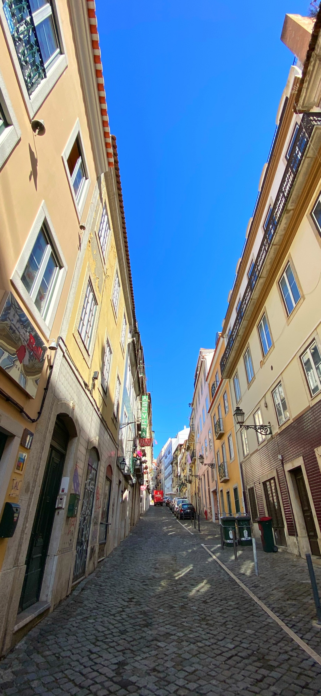 Обои аллея, окно, дорога, городок, архитектура в разрешении 1125x2436