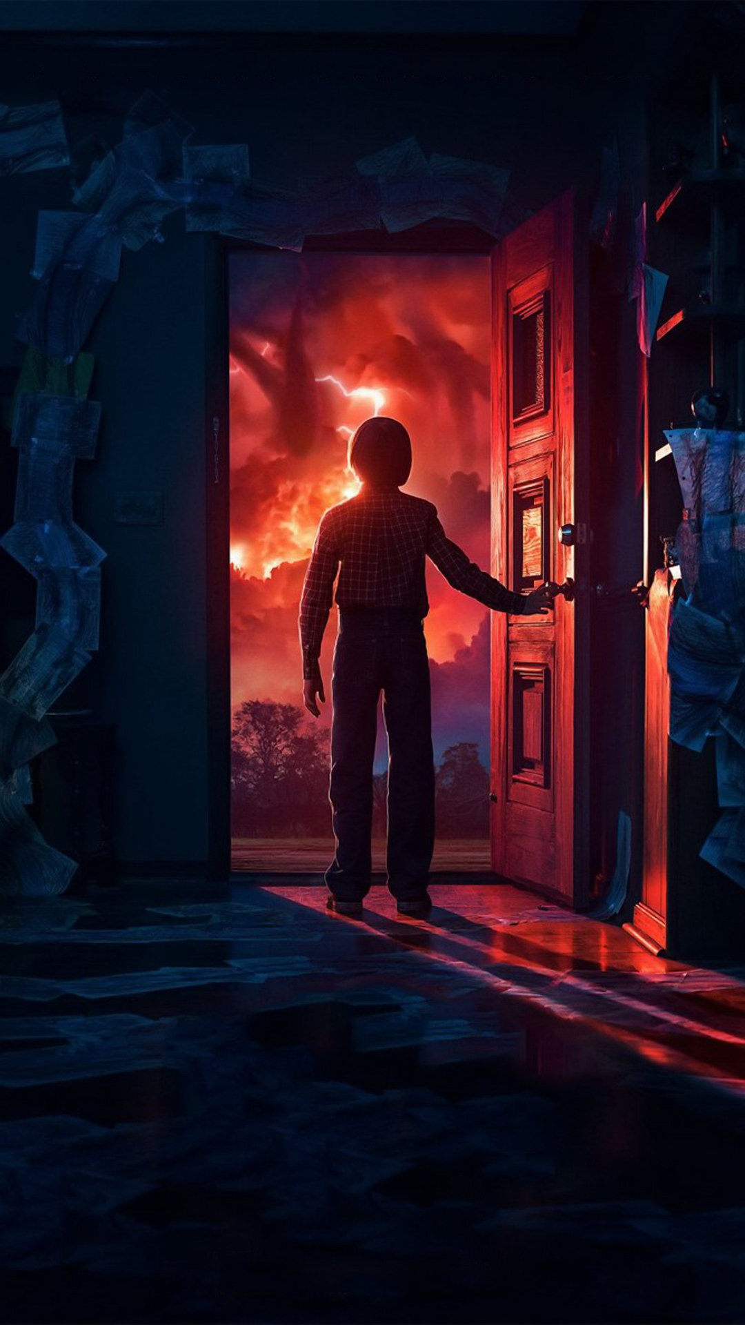 Обои странные вещи дверь, Странные Вещи, Уилл Байерс, одиннадцать лет, ной снап в разрешении 1080x1920