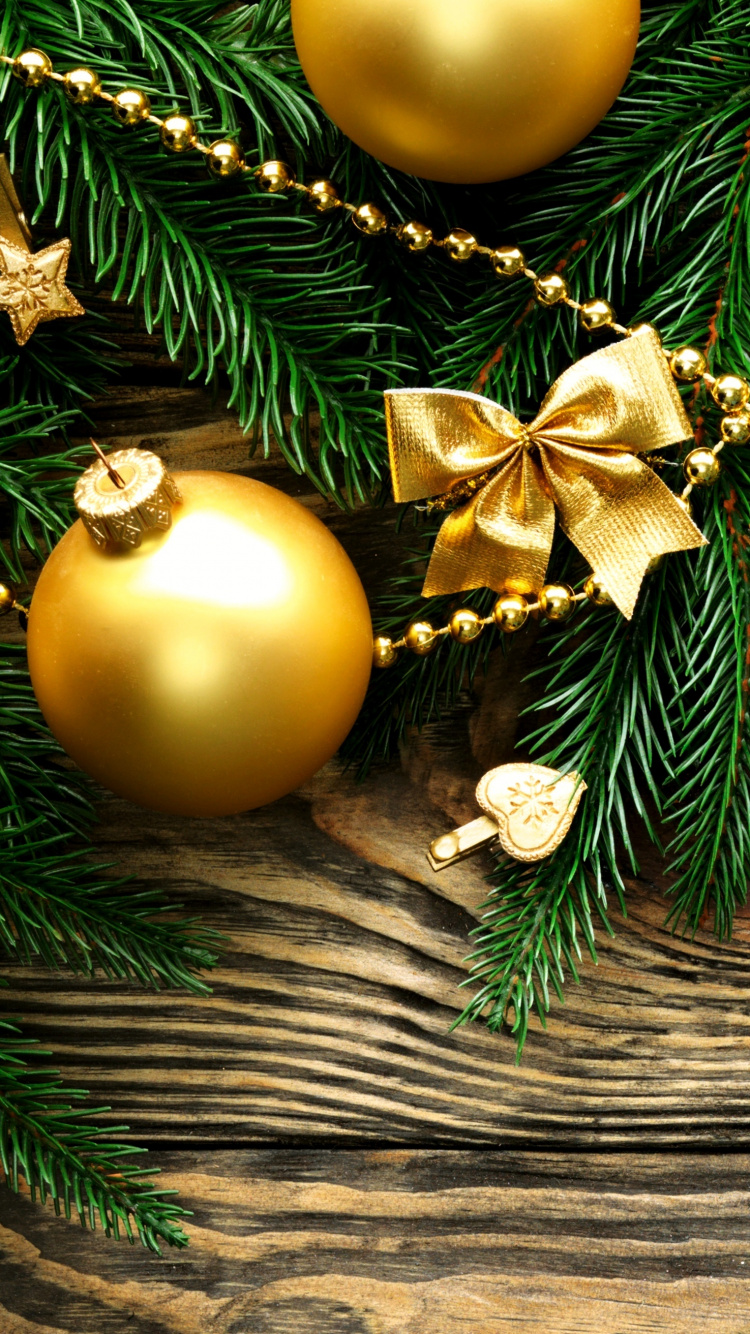 Обои Рождественский день, рождественский орнамент, Новый год, Рождественские украшения, елка в разрешении 750x1334