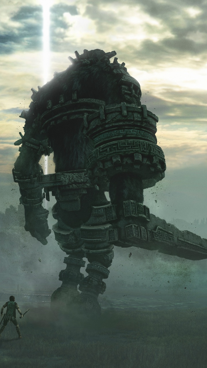 Обои Тень Колосса, playstation 4, атмосфера, пейзаж, дерево в разрешении 720x1280