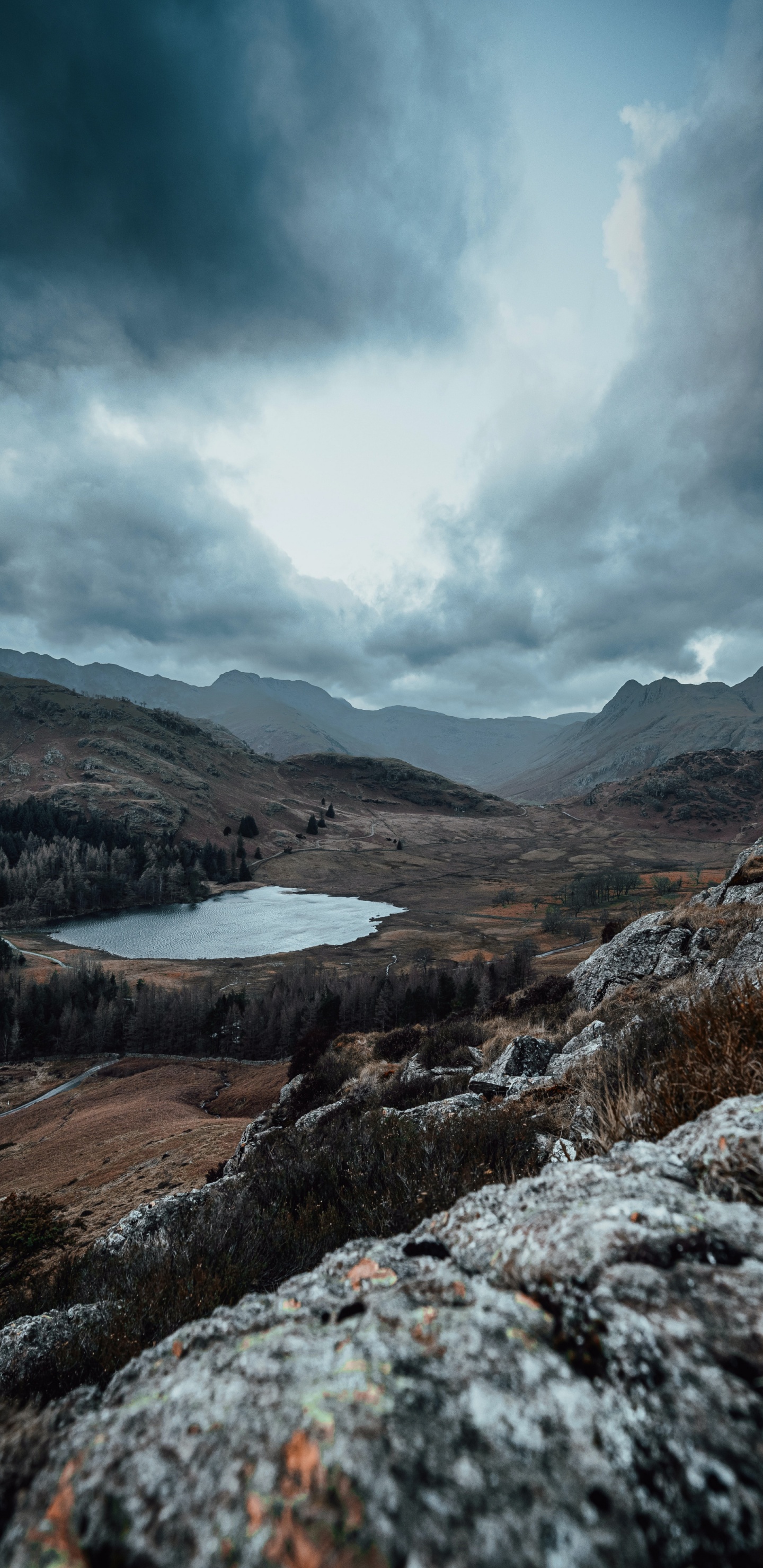 Обои нагорье, облако, Лингмур упал, Лоуригг упал, гора в разрешении 1440x2960
