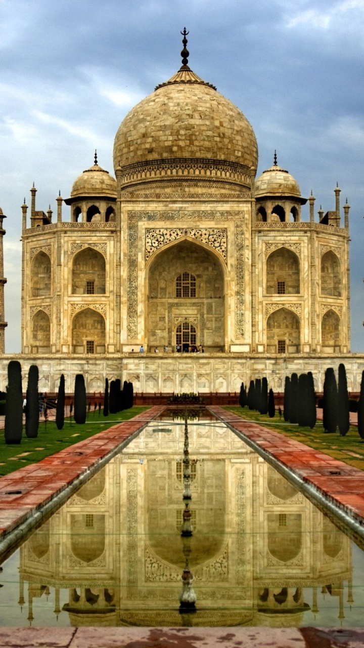 Обои Тадж-Махал, ориентир, Чудеса мира, историческое место, памятник в разрешении 720x1280