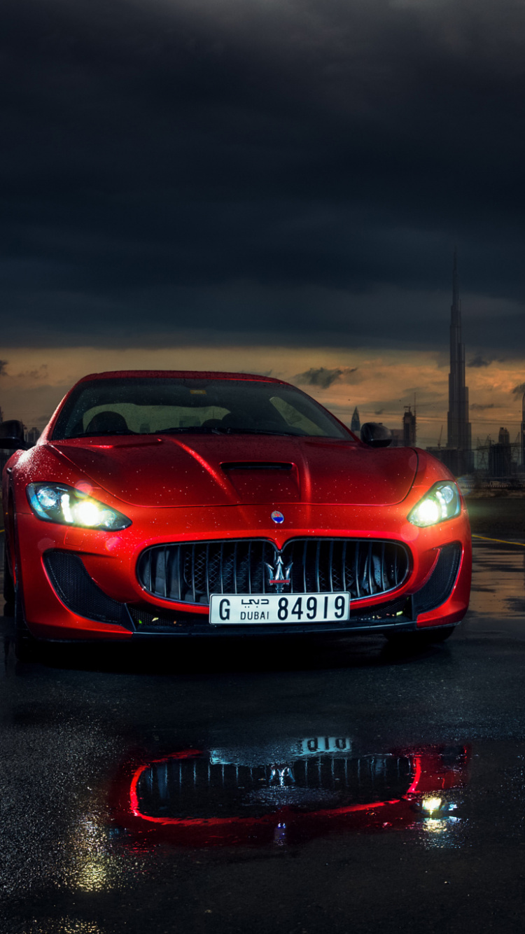 Обои спорткар, Мазерати, авто, красный цвет, maserati granturismo в разрешении 750x1334