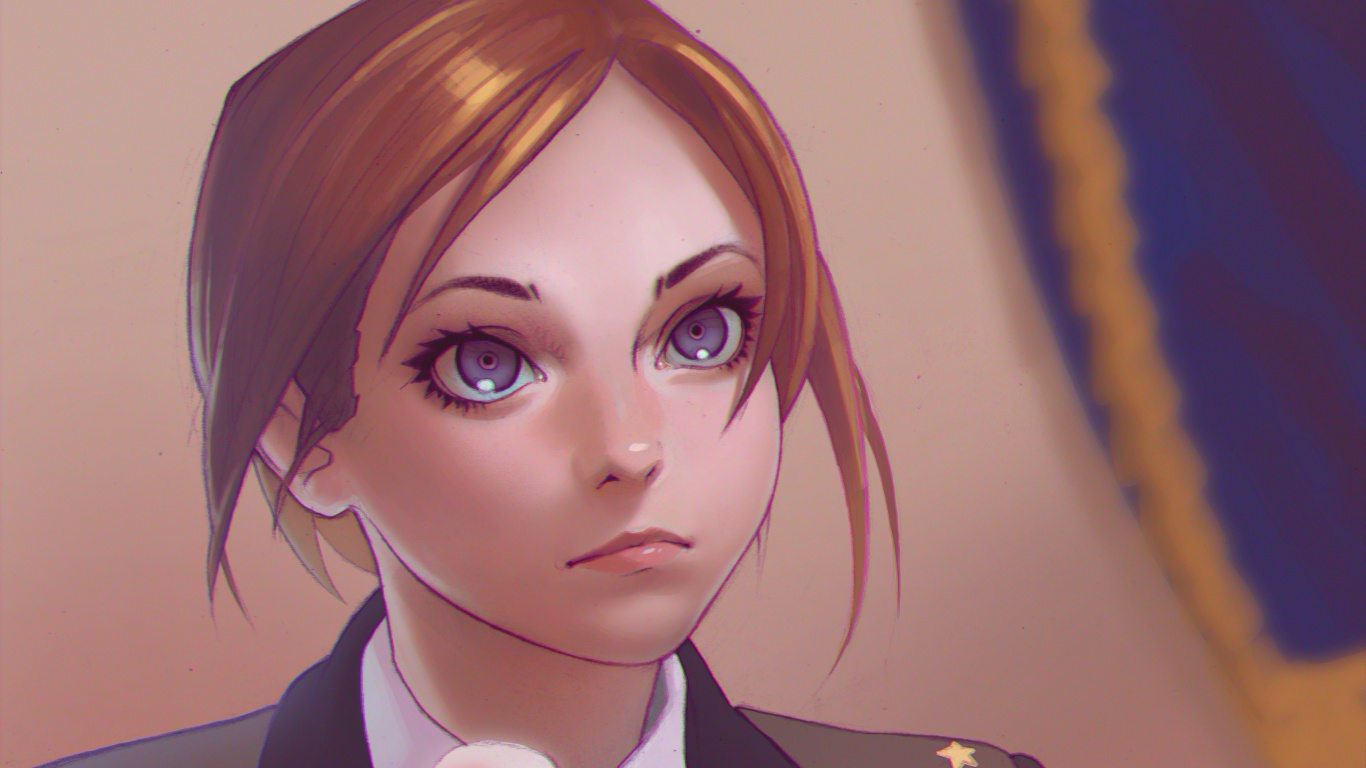 Обои вентилятор искусства Наталья Поклонская, Наталья Поклонская, фан арт, арт, аниме в разрешении 1366x768