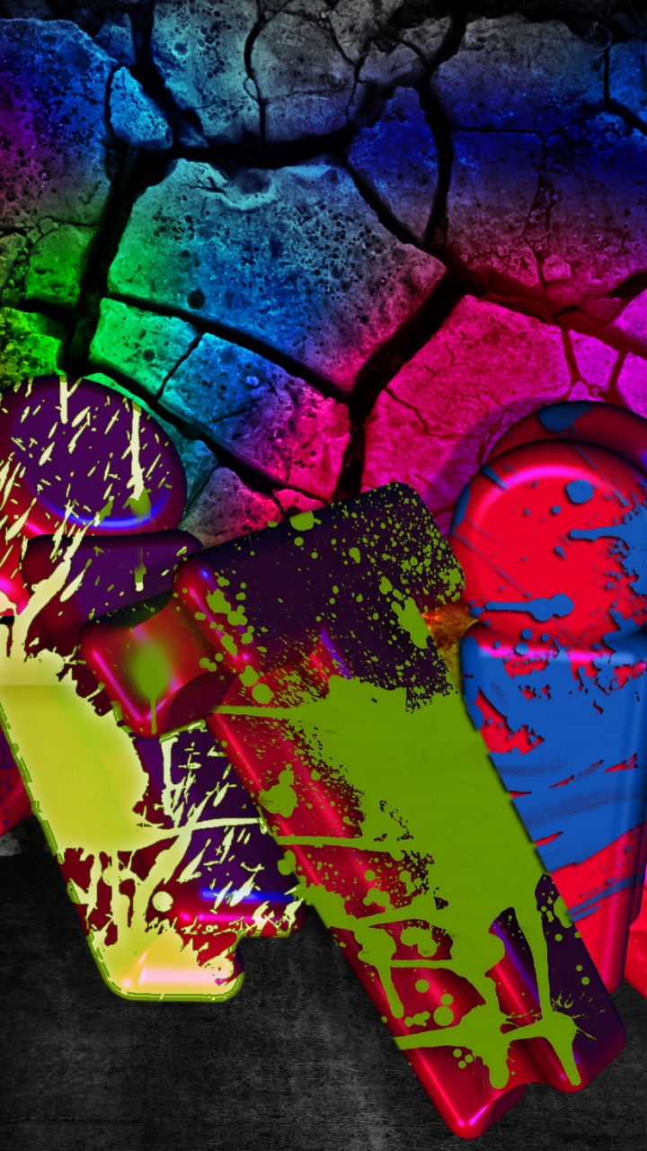 Обои граффити, красный цвет, красочность, психоделическое искусство, графический дизайн в разрешении 720x1280