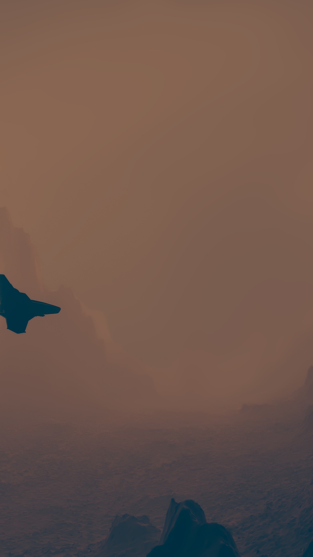 Обои атмосфера, дымка, гора, крыло, пейзаж в разрешении 1080x1920