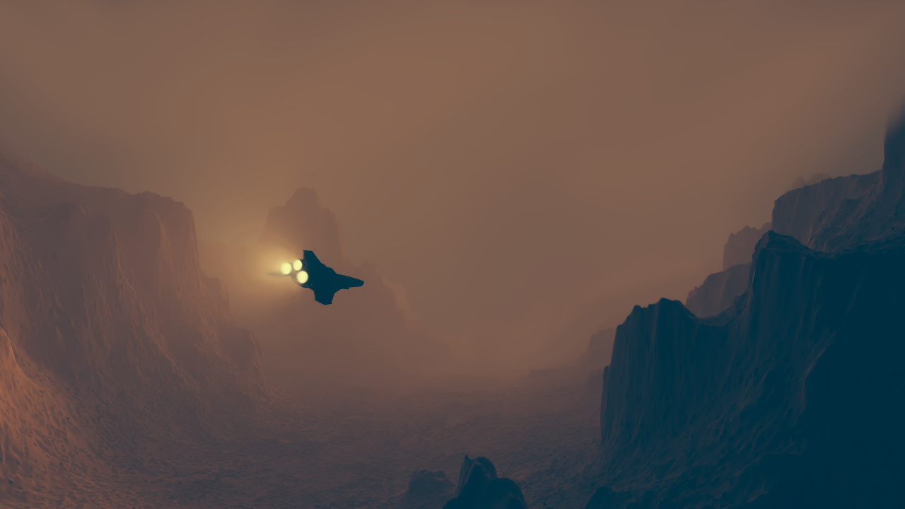 Обои атмосфера, дымка, гора, крыло, пейзаж в разрешении 1280x720