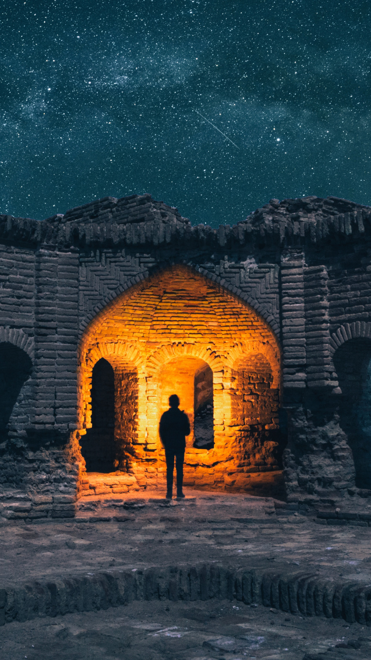 Обои ориентир, арка, темнота, архитектура, здание в разрешении 750x1334