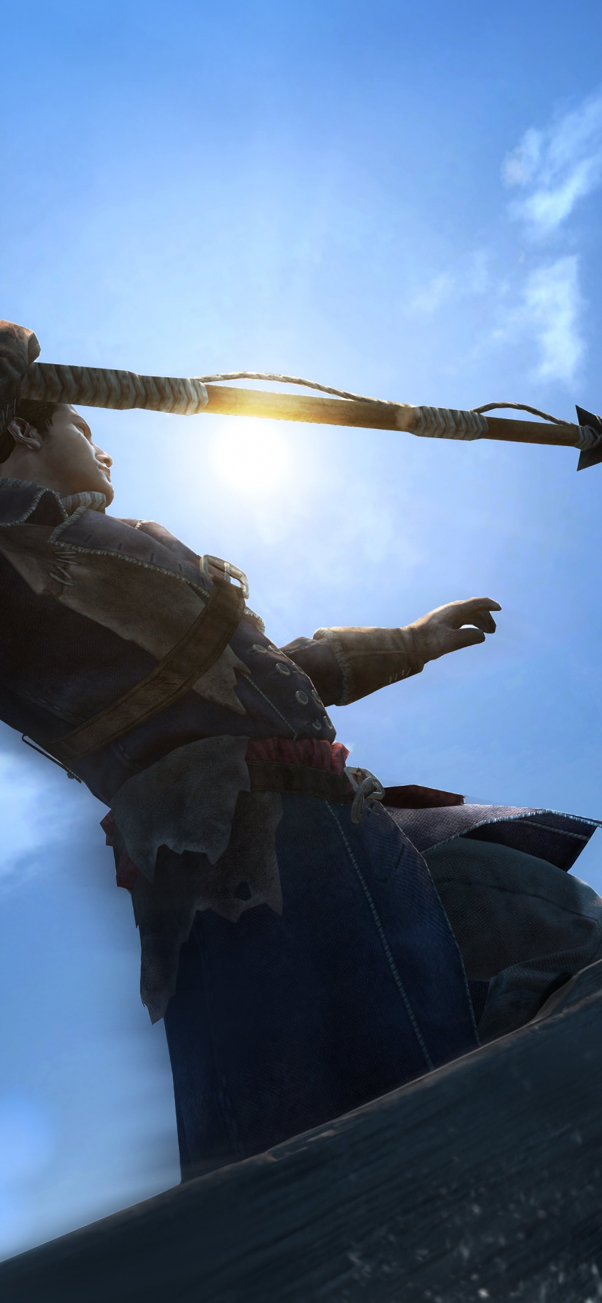 Обои assassins creed rogue, ubisoft, xbox 360, облако, горный хребет в разрешении 1242x2688