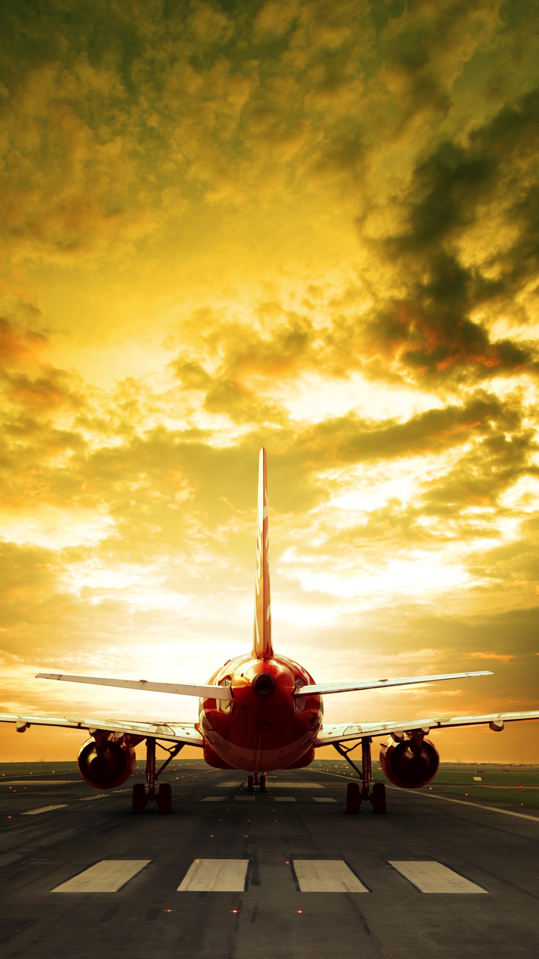 Обои самолет, самолеты, полет, дорожка, авиация в разрешении 1080x1920