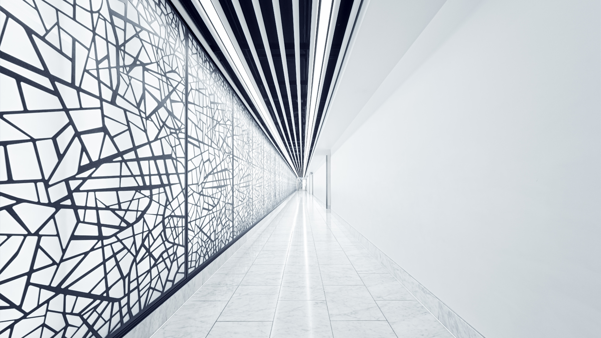 Обои архитектура, черный и белый, дизайн, белые, линия в разрешении 1920x1080