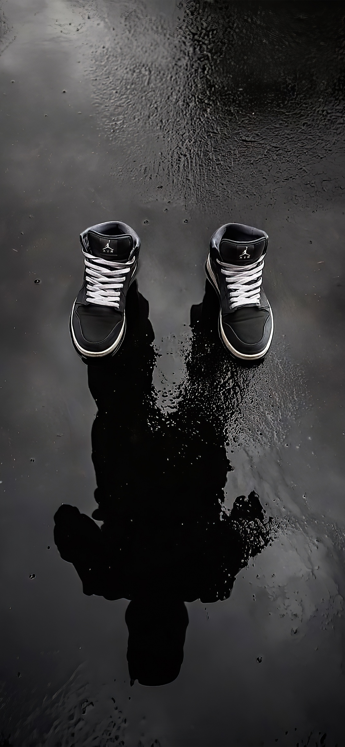 Обои вода, жидкий, жидкость, черный и белый, стиль в разрешении 1125x2436